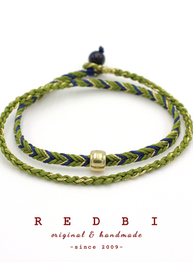 RedBi赤兔商店 金棕黄铜气质轻奢极细简约小众原创设计多层手绳女