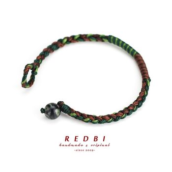 RedB Chitu Store Pixel Forest Japanese Workwear Niche Retro Original Design Braided ສາຍແຂນສໍາລັບຜູ້ຊາຍແລະແມ່ຍິງ