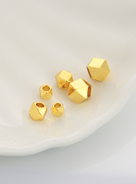 铜镀18k金色高保色隔珠