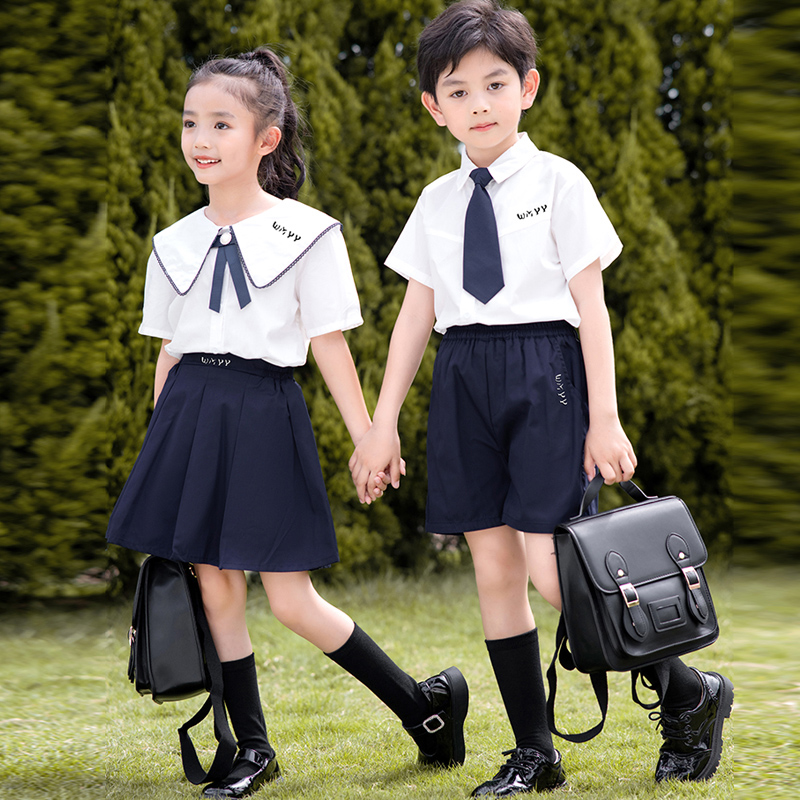 幼儿园园服小学生班服夏季短袖校服套装六一合唱演出毕业照运动会