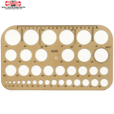 Линейка для черчения 捷克酷喜乐hoh-i-noor正圆模板画圆模板画圆尺37个正圆防晕染 半径模板绘画制图设计模板画圆图形尺子