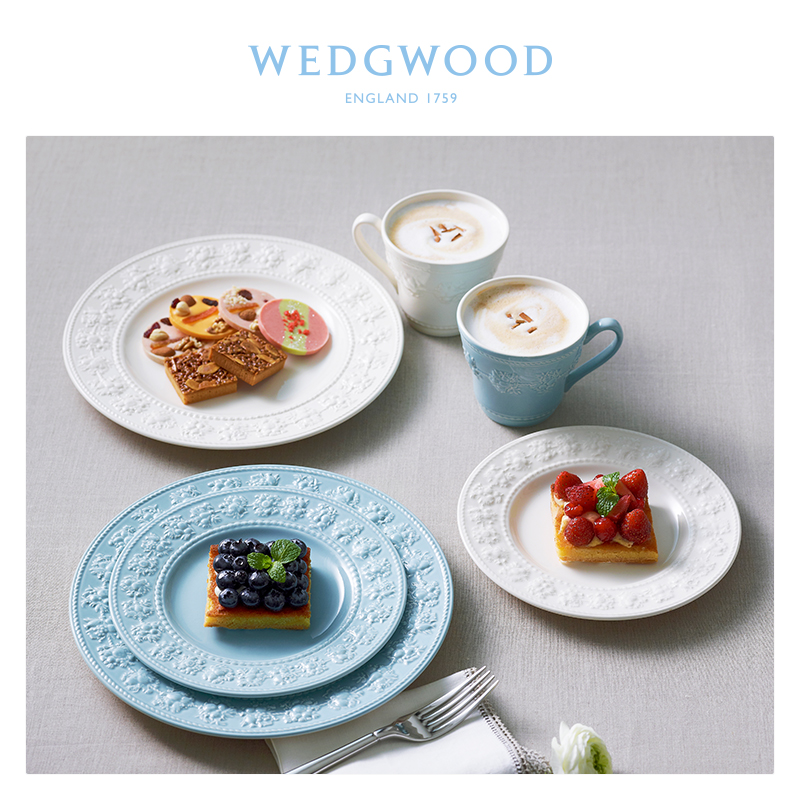 现货WEDGWOOD玮致活欢愉假日两人食餐具6件陶瓷餐具马克杯盘套装-图0