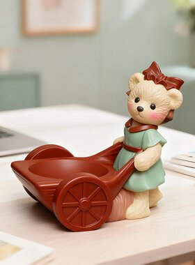 泰迪熊水培花瓶小熊硅胶模具diy绿萝插花轻奢玄关摆件石膏模QW75