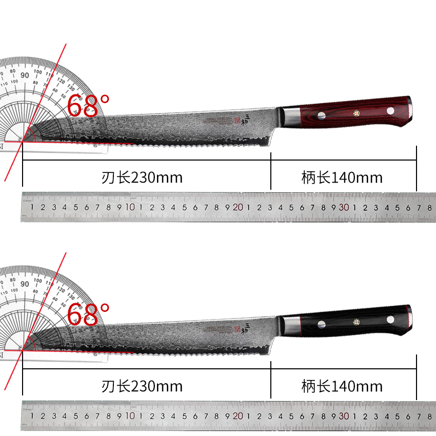 ZANMAI三昧日本进口大马士革钢锯齿刃面包刀切片刀蛋糕刀西点餐刀 - 图0