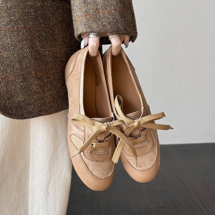 2026新款女士德训鞋休闲系带圆头平底单鞋舒适软皮深口鞋复古,淘宝优惠券,粉丝福利购,淘宝优惠卷