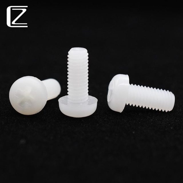 Cz hardware white nylon cross round head screw