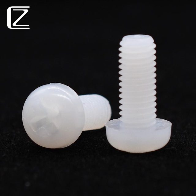 Cz hardware white nylon cross round head screw