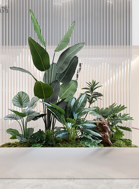 罗曼妈妈仿真植物造景仿生散尾葵盆栽大型落地室内假绿植装饰景观