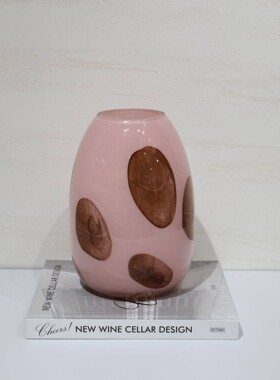 中古混色斑点琉璃可水培花摆件玄关客厅餐桌家居硼硅玻璃花