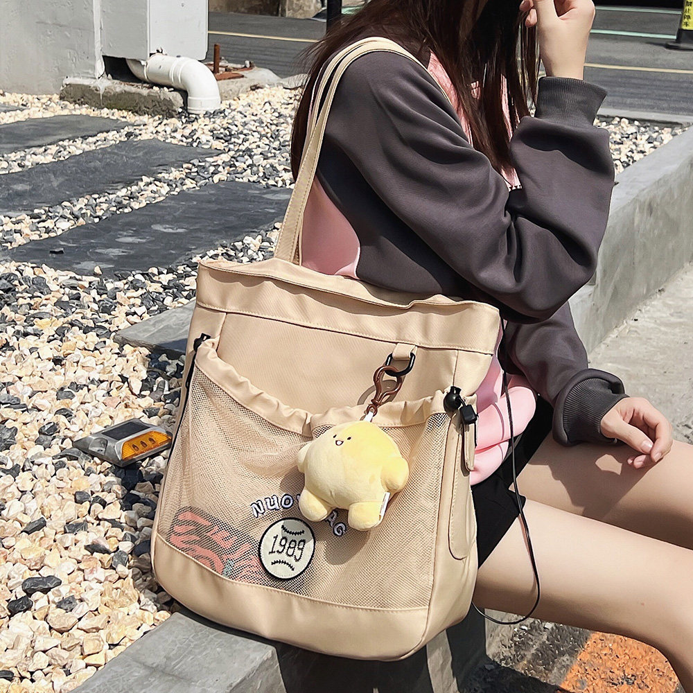 帆布包女学生大容量手提袋拎书袋 ins通勤日系补习袋单肩包上课包