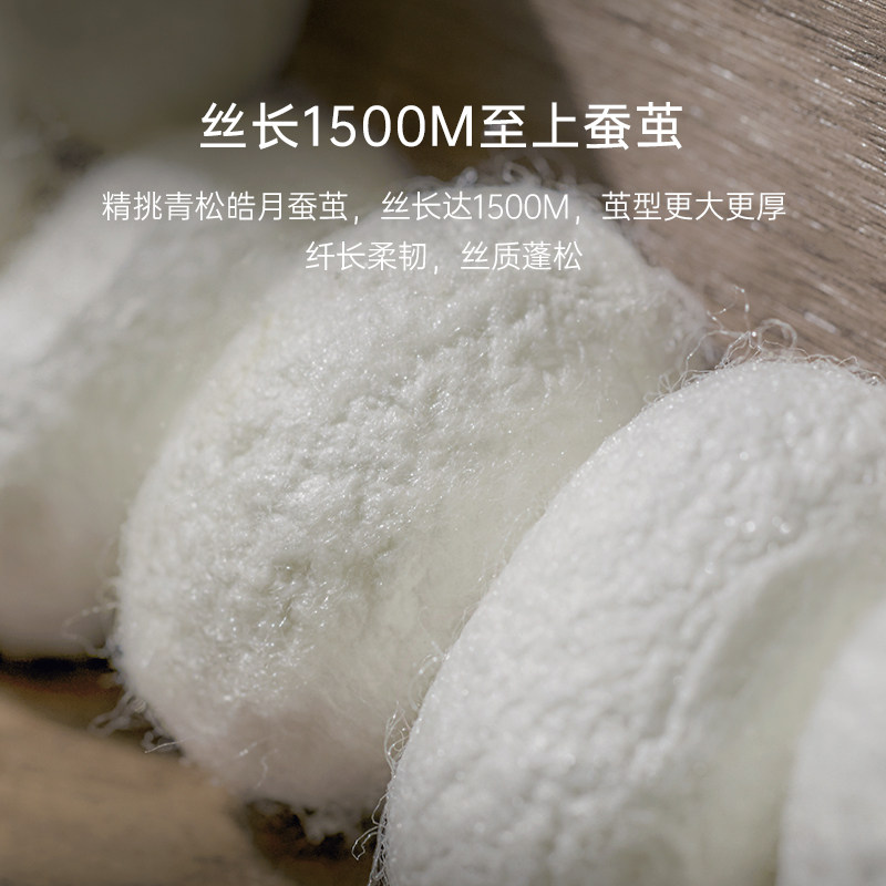 银桑保暖加厚桐乡手工双宫茧蚕丝被 银桑蚕丝被