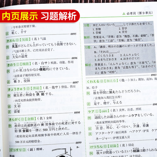 【正版现货】无敌绿宝书n2词汇新日语能力考试 N2词汇考词+基础词+超纲词赠词汇手册日语JLPT能力测试N2级二级单词书世界图书出版 - 图2
