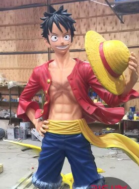 玻璃钢卡通人物海贼王路飞雕塑