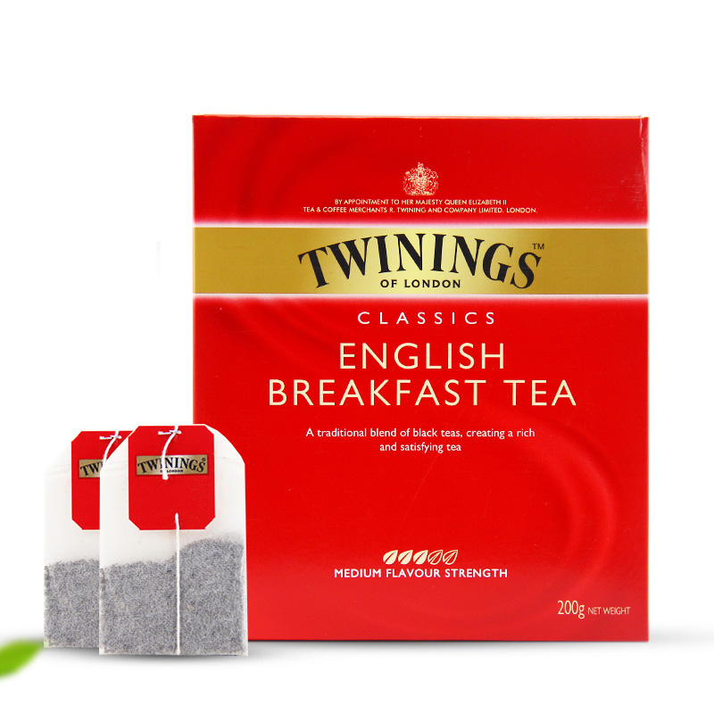 英国川宁TWININGS英式早餐红茶100包/50袋泡茶包进口阿萨姆红茶叶 - 图0