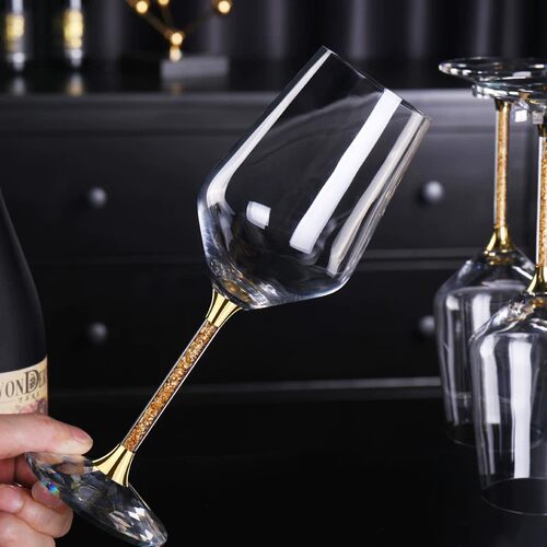 家用金箔水晶红酒杯高脚杯葡萄酒杯醒酒器欧式大号6只装奢华套装 - 图2