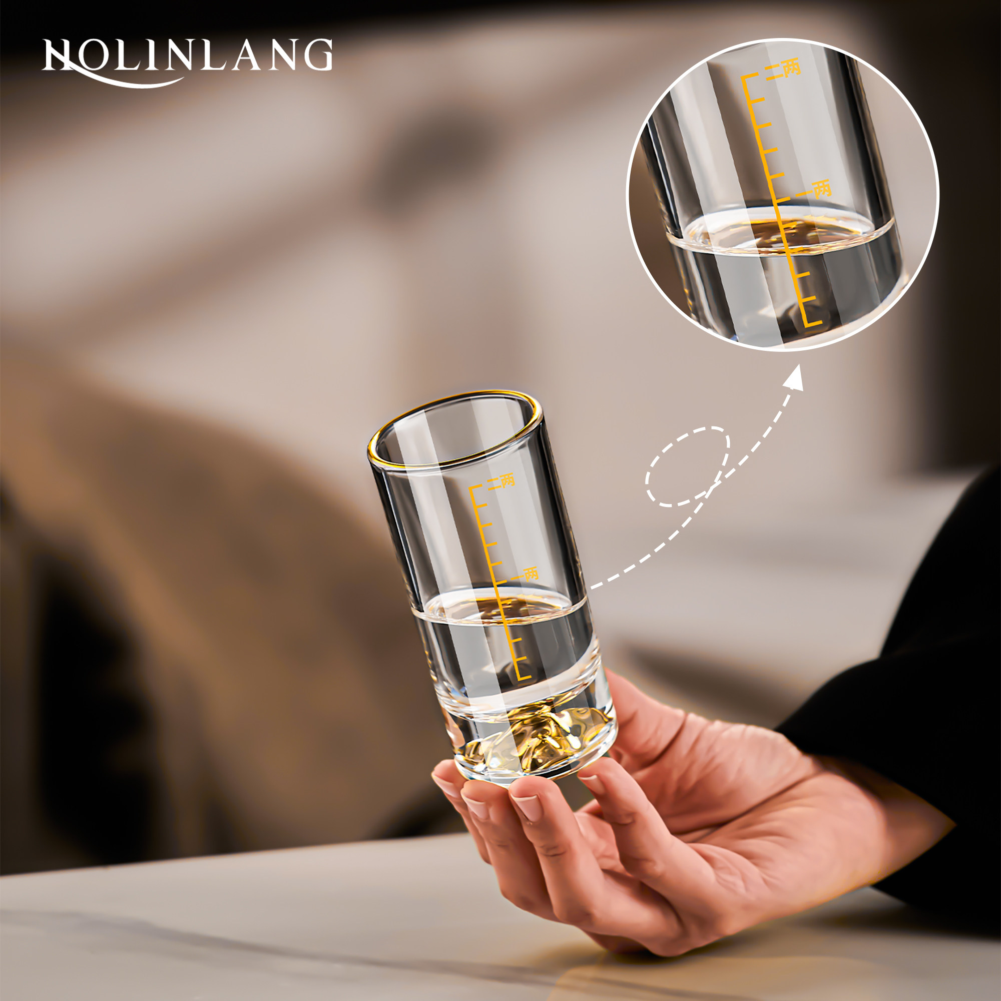 轻奢麋鹿杯架金箔金山一两二两白酒杯高档创意玻璃杯酒具套装,淘宝优惠券,粉丝福利购,淘宝优惠卷