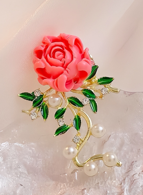 玫瑰花胸针西装旗袍配饰