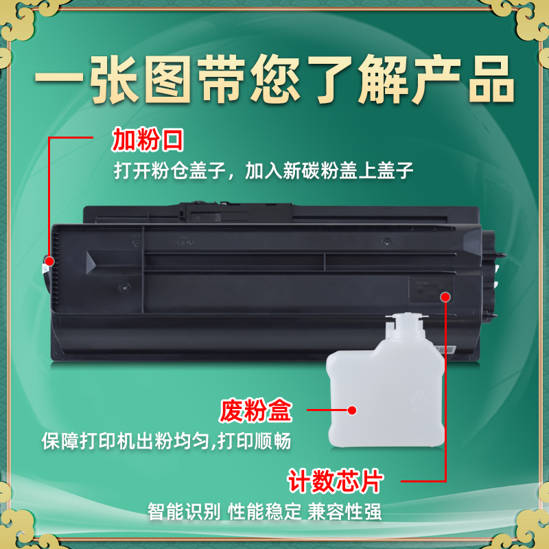 m4028idn复印机墨粉盒TK-6108通用京瓷ECOSYS打印机4028硒鼓代用墨盒kyocera打印机粉筒炭粉晒鼓4208碳粉粉仓-图1