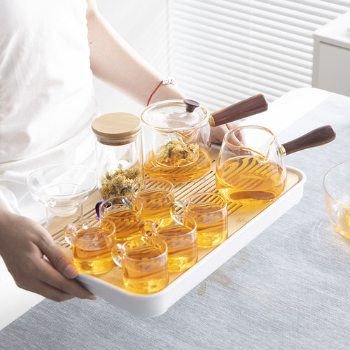 高档玻璃茶具套装整套透明功夫茶壶茶杯家用办公会客小红茶泡茶器 - 图3