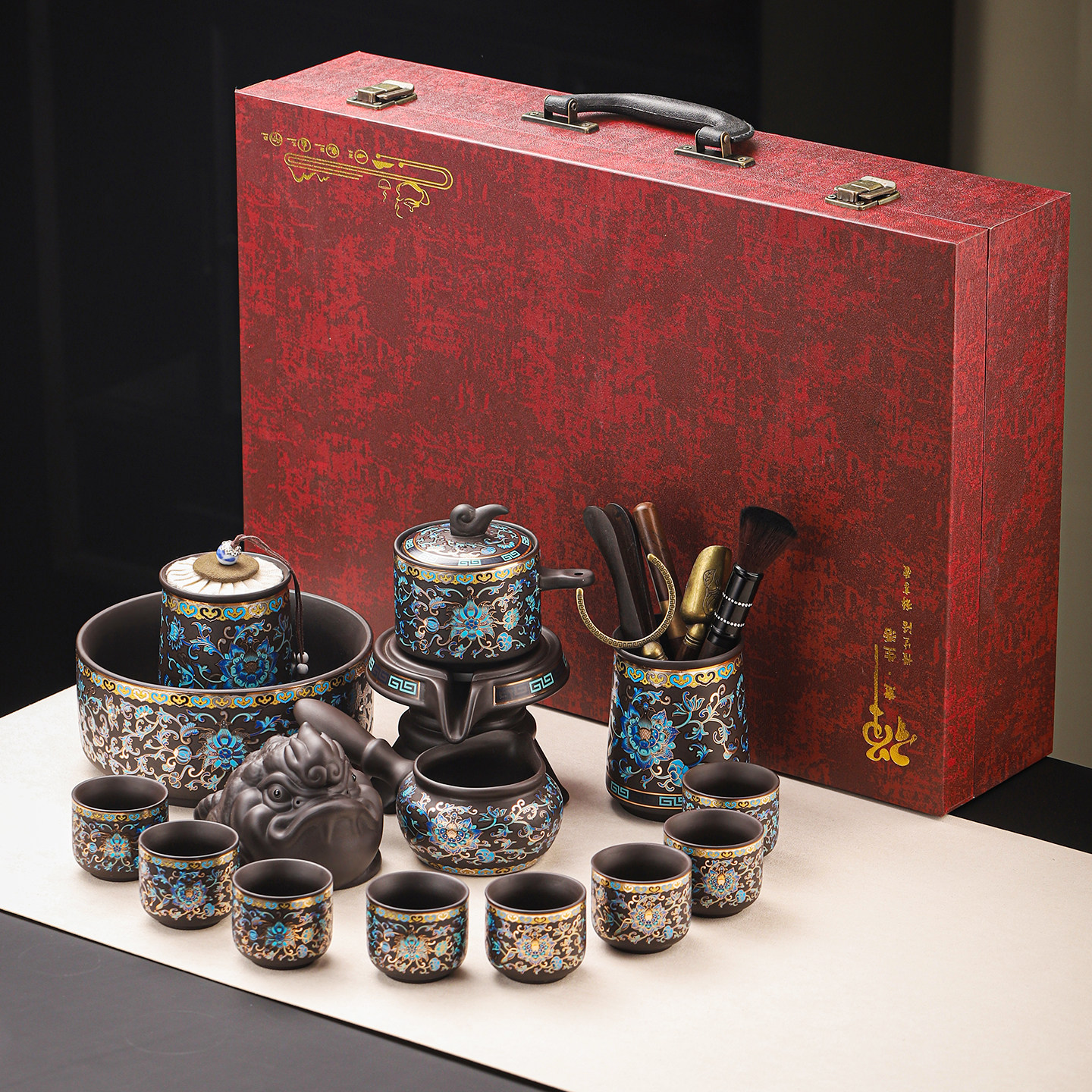 紫砂文创自动功夫茶具套装礼盒装中式轻奢商务伴手礼logo定制高档,淘宝优惠券,粉丝福利购,淘宝优惠卷