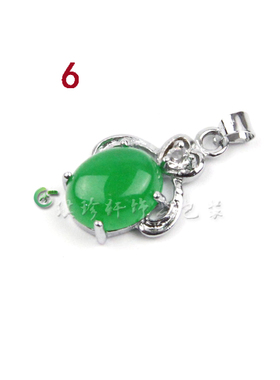 精品吊坠镶嵌新品合金银镶玉