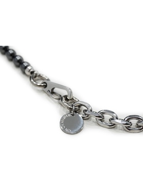 HANKAO PEARL BOY NECKLACE（GREY）链条拼接灰色珍珠项链 正品