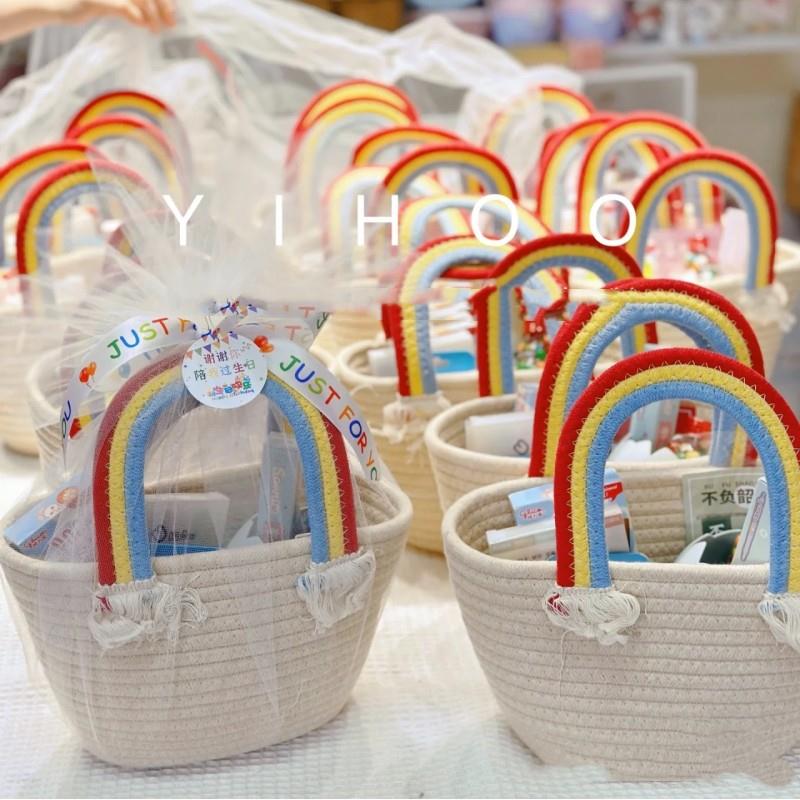 Carry-on basket with birthday gift box手提篮子宝宝满月周岁回 - 图1