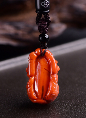 天然南红玛瑙生肖狗吊坠南红玉火焰纹玛瑙精雕刻属狗挂件礼物男女