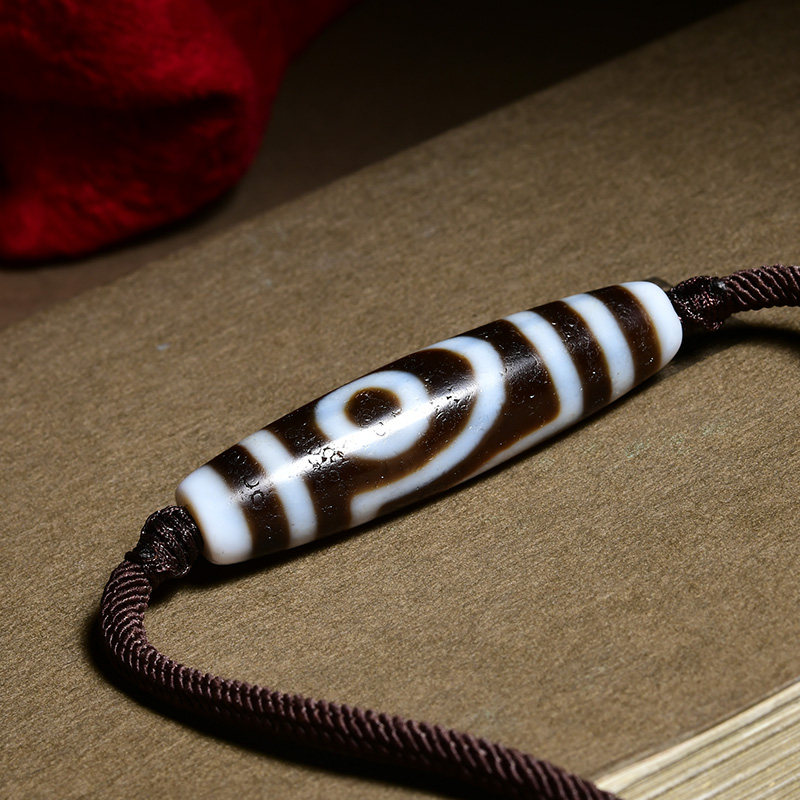 西藏传世真品老天珠两眼天珠锁骨链 宫妃项坠/吊坠