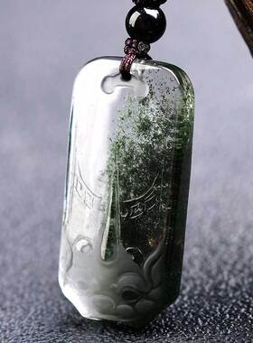 天然绿幽灵貔貅吊坠神兽平安