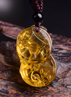 宫妃天然黄水晶貔貅吊坠