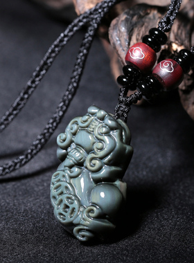 黑曜石貔貅男女款礼物附证书吊坠