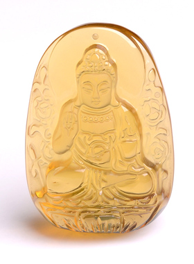 阿弥陀佛属狗猪守护神天然黄水晶