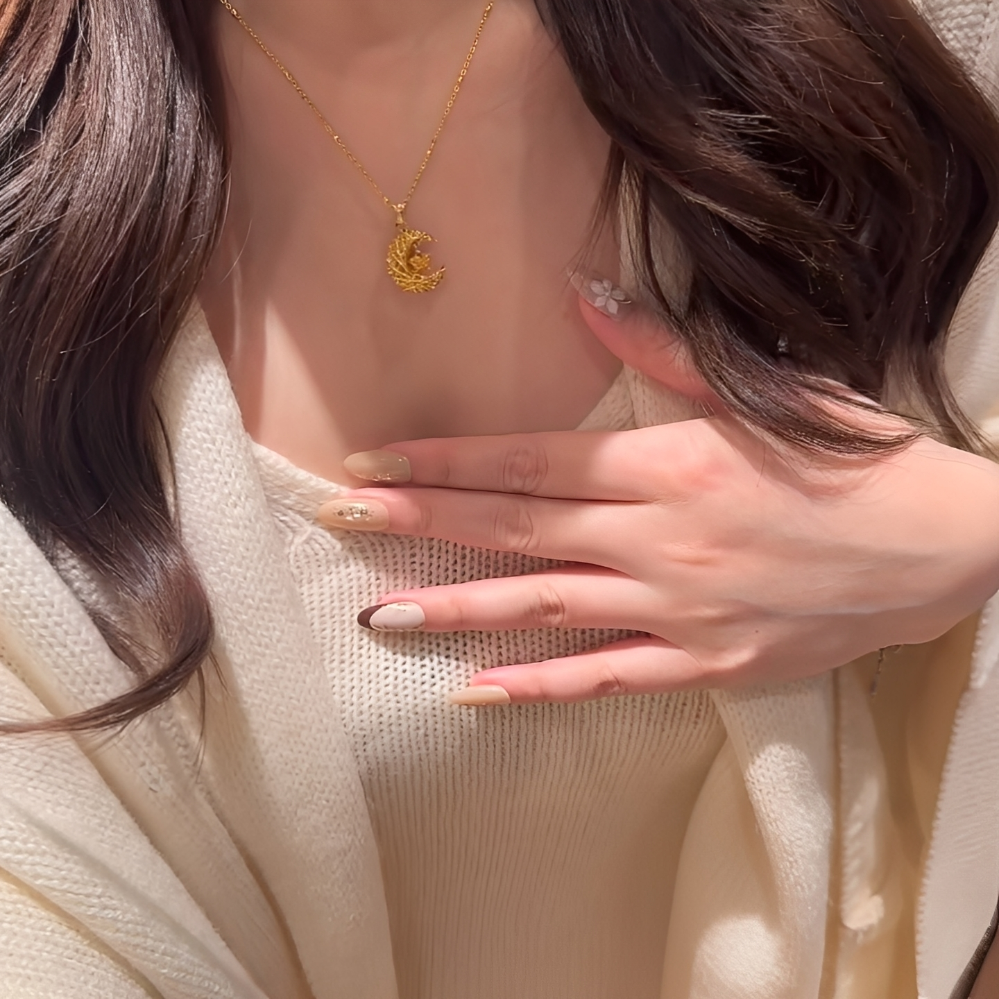 金包银工艺专柜同款星月碎冰冰项链月亮星星锁骨链送女友节日礼物,淘宝优惠券,粉丝福利购,淘宝优惠卷