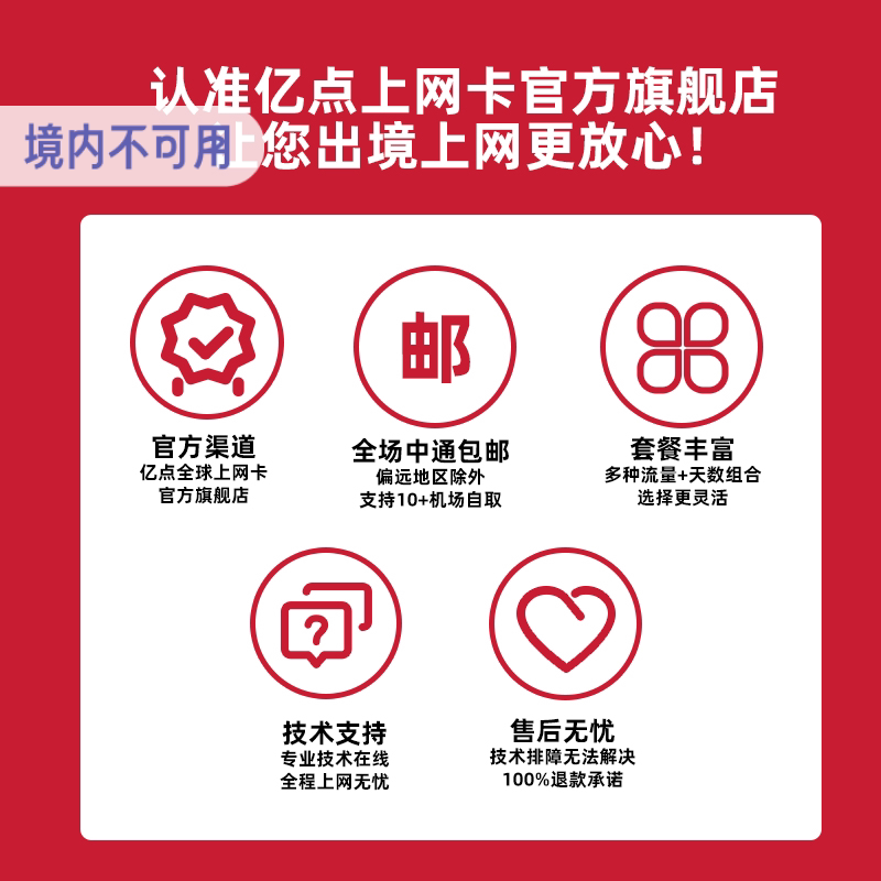 亿点澳新通用电话卡5/7/10/15天4G上网卡可选2G无限流量澳大利亚