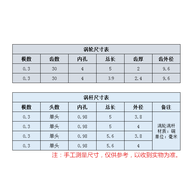 微小型0.3模铜蜗杆外径3.8mm/外径4mm遥控玩具电机马达必选1:30