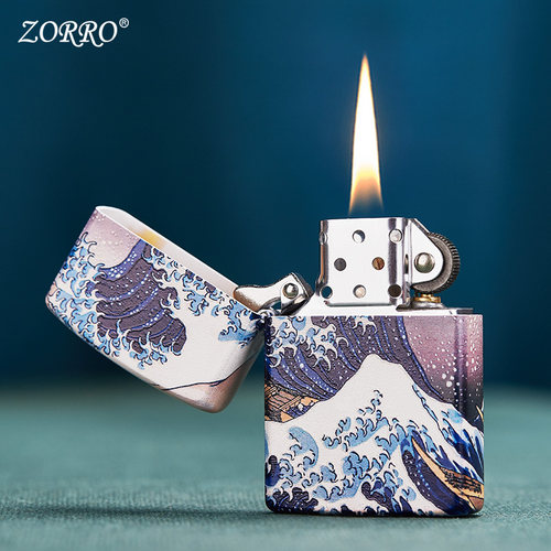 ZORRO佐罗官方旗舰店正品煤油打火机神奈川防风潮流送男朋友礼物 - 图1