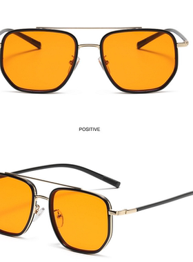 日系新款网红双梁复古墨镜