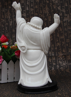 白色雕塑陶瓷弥勒佛家居客厅装饰书房工艺礼品佛像禅意摆件家用z7