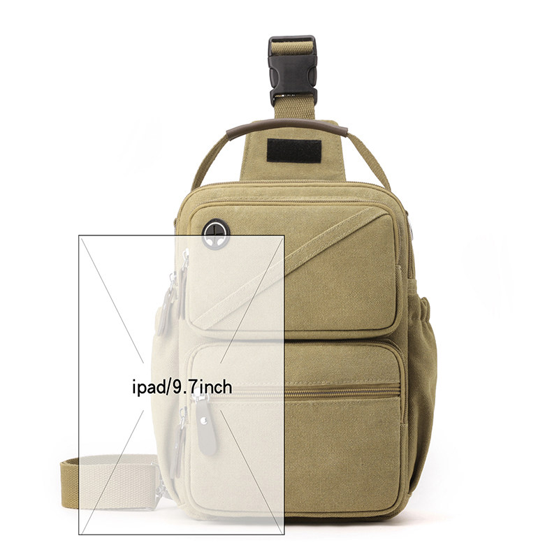 帆布包防水耐磨男士户外小背包多功能单肩斜挎包多用运动骑行胸包,淘宝优惠券,粉丝福利购,淘宝优惠卷