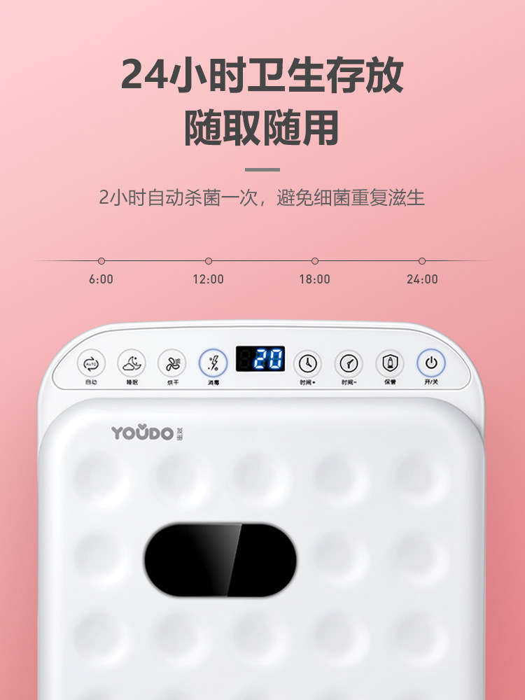 紫外线奶瓶带烘干二合一小型消毒柜 youdo友多奶瓶消毒器/消毒锅