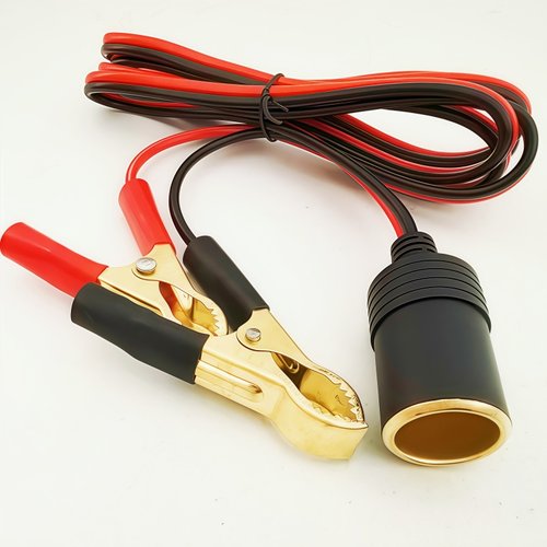 货车烧水电饭锅插座带保险汽车充气泵大功率点烟器母座转换电瓶夹 - 图1