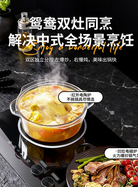 尚朋堂嵌入式电磁炉一电一陶双头