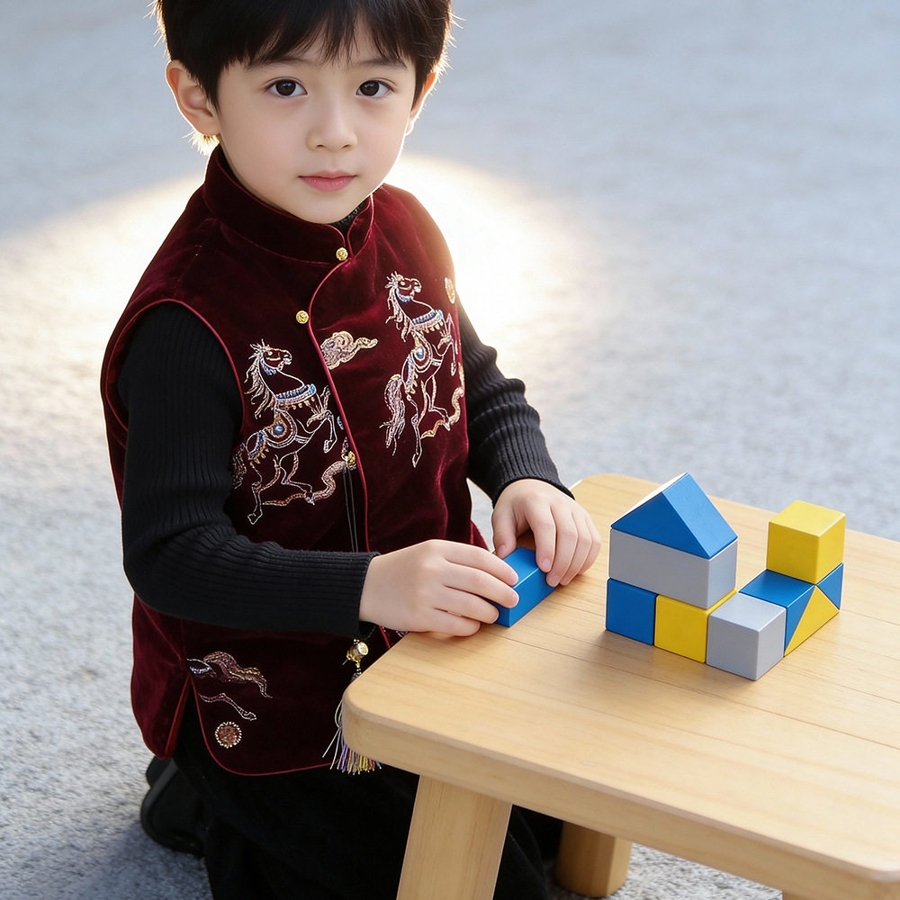 男童拜年服红色喜庆过新年衣服儿童汉服新中式唐装小少爷袄片,淘宝优惠券,粉丝福利购,淘宝优惠卷