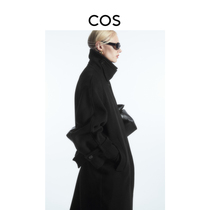 COS womens clothing casual version of wool blend herringbone coat black 1121911003