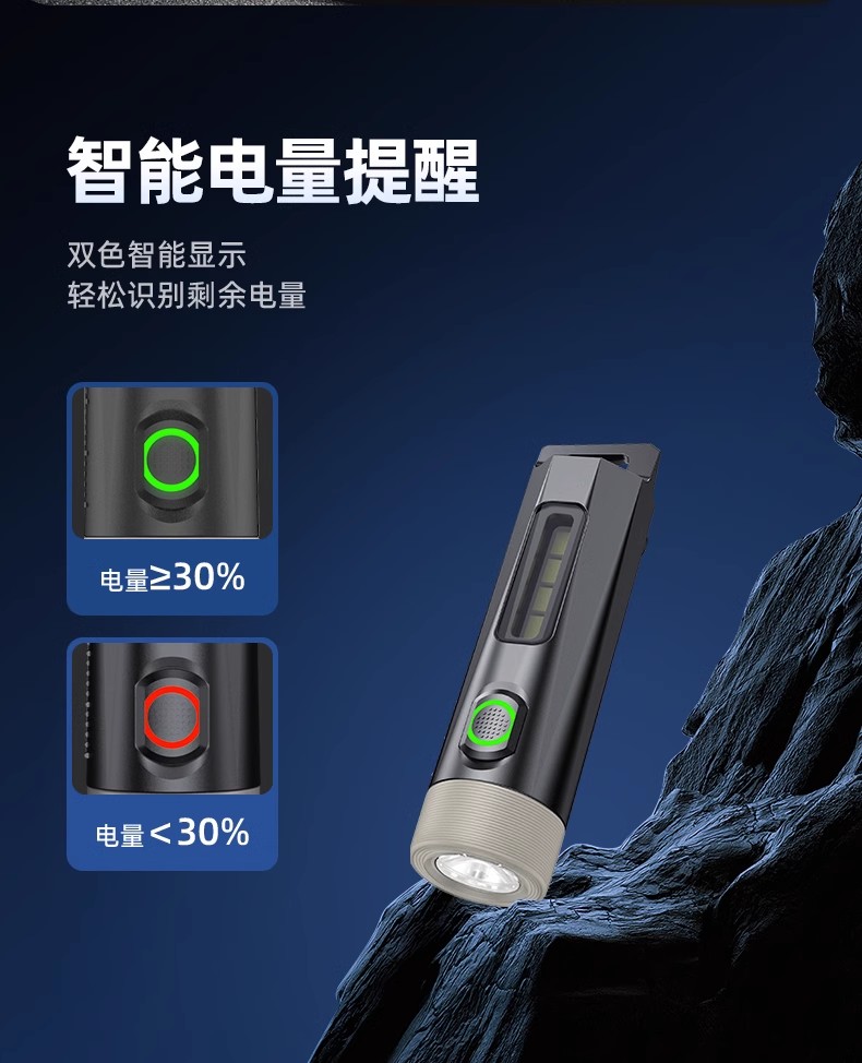 Philips/飞利浦手电筒强光充电小便捷家用长续航户外远射灯钥匙扣