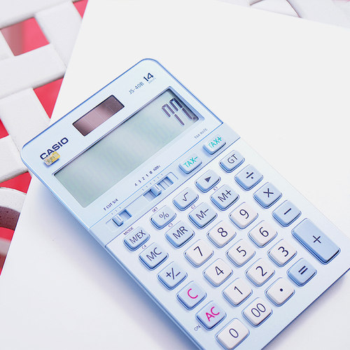 CASIO卡西欧官网正品JS-40B女性白领时尚礼品会计财务办公计算器简约粉色可爱礼盒装送礼计算机 - 图0