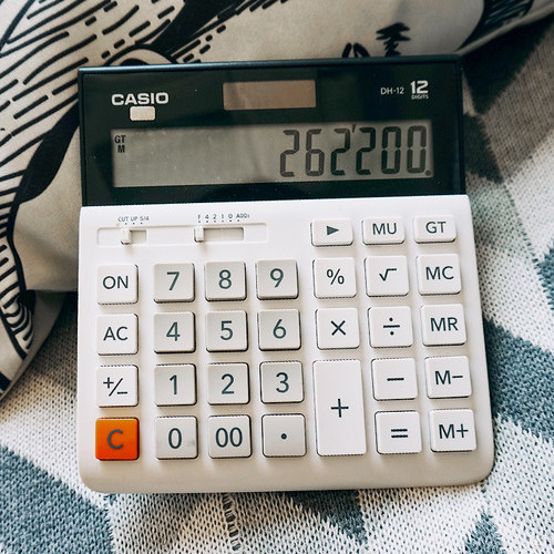 CASIO卡西欧MH/DH-12商务型会计财务办公计算器简约可爱迷你时尚白领大按键大屏太阳能计算机包邮 - 图1