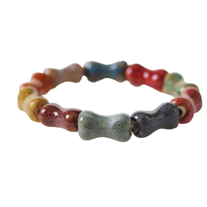 Ceramic Bracelet 景德镇陶瓷饰品新款时尚花釉珠子手链民族风 - 图3