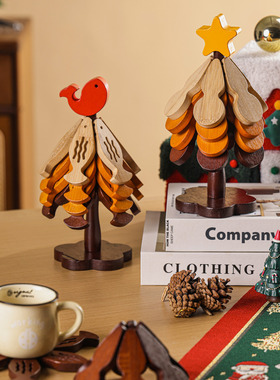 新年礼物隔热垫实木餐桌摆件高级创意防烫耐高温杯垫装饰年年有余